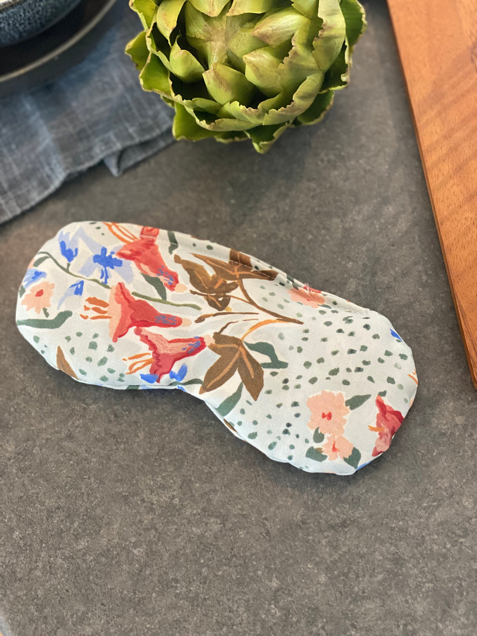 Sky Blue Floral Eye Mask