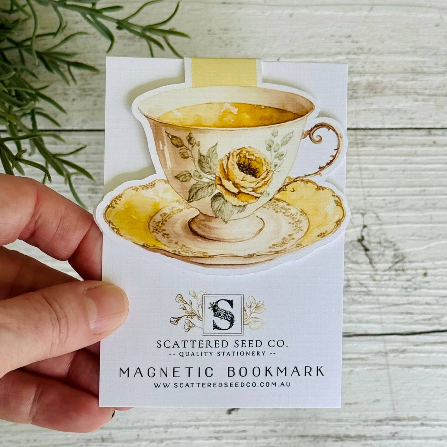 Vintage Teacup Magnetic Bookmark