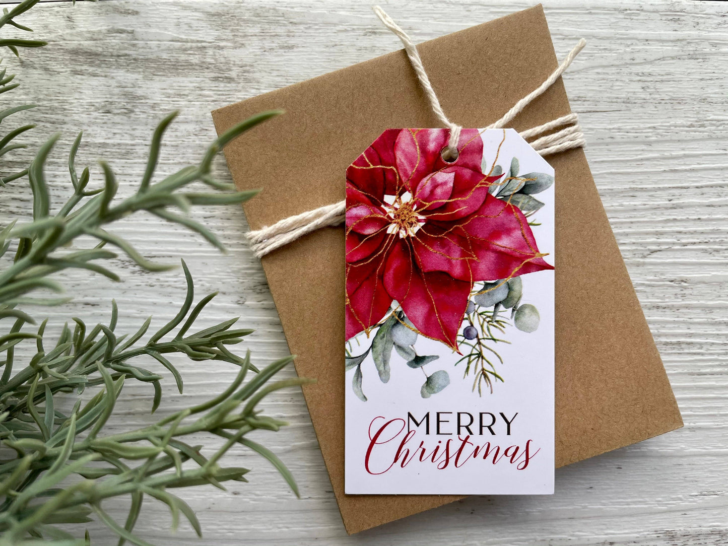 POINSETTIA CHRISTMAS gift tags