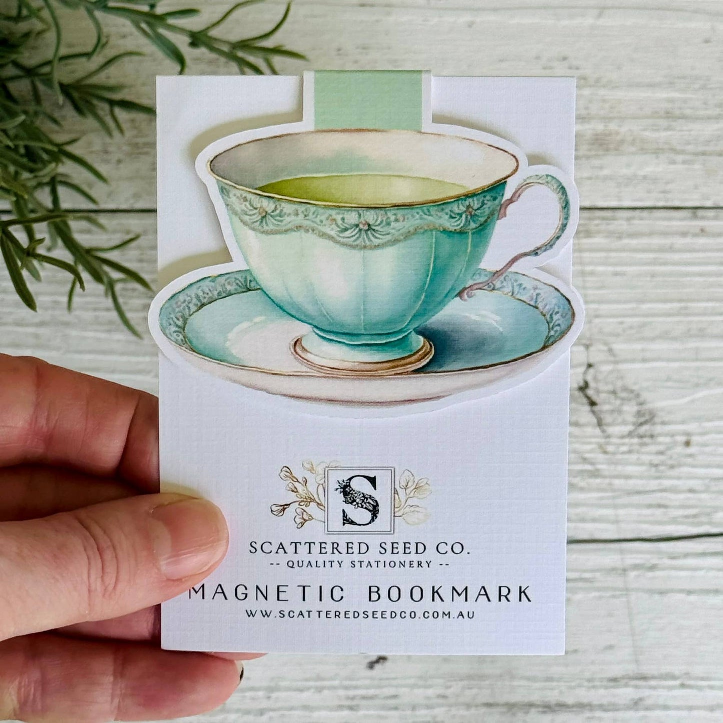 Vintage Teacup Magnetic Bookmark