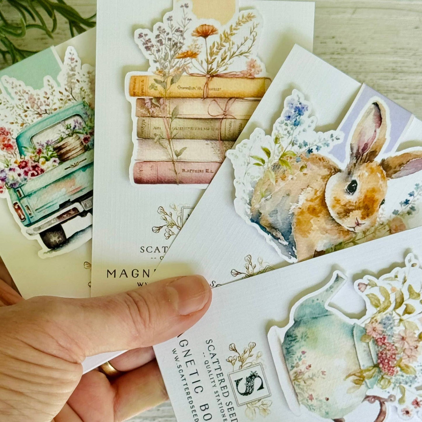 Spring Floral Books Magnetic Bookmark