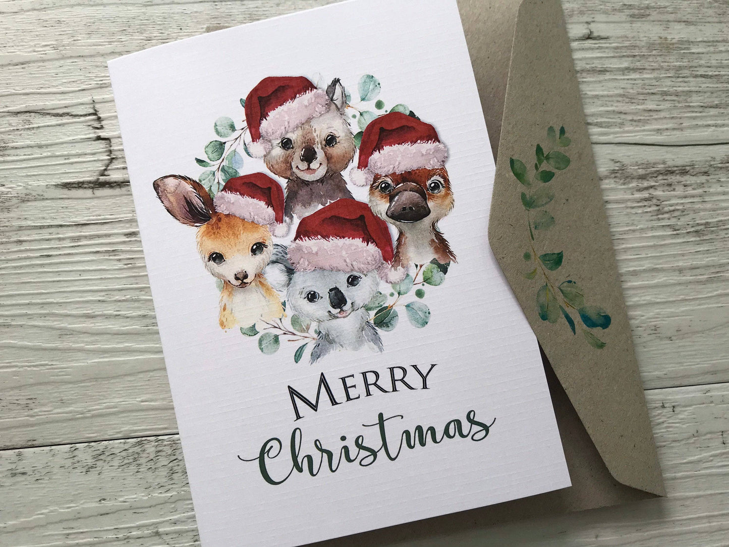 AUSTRALIAN ANIMALS CHRISTMAS Cards - Mini or Regular size: Regular
