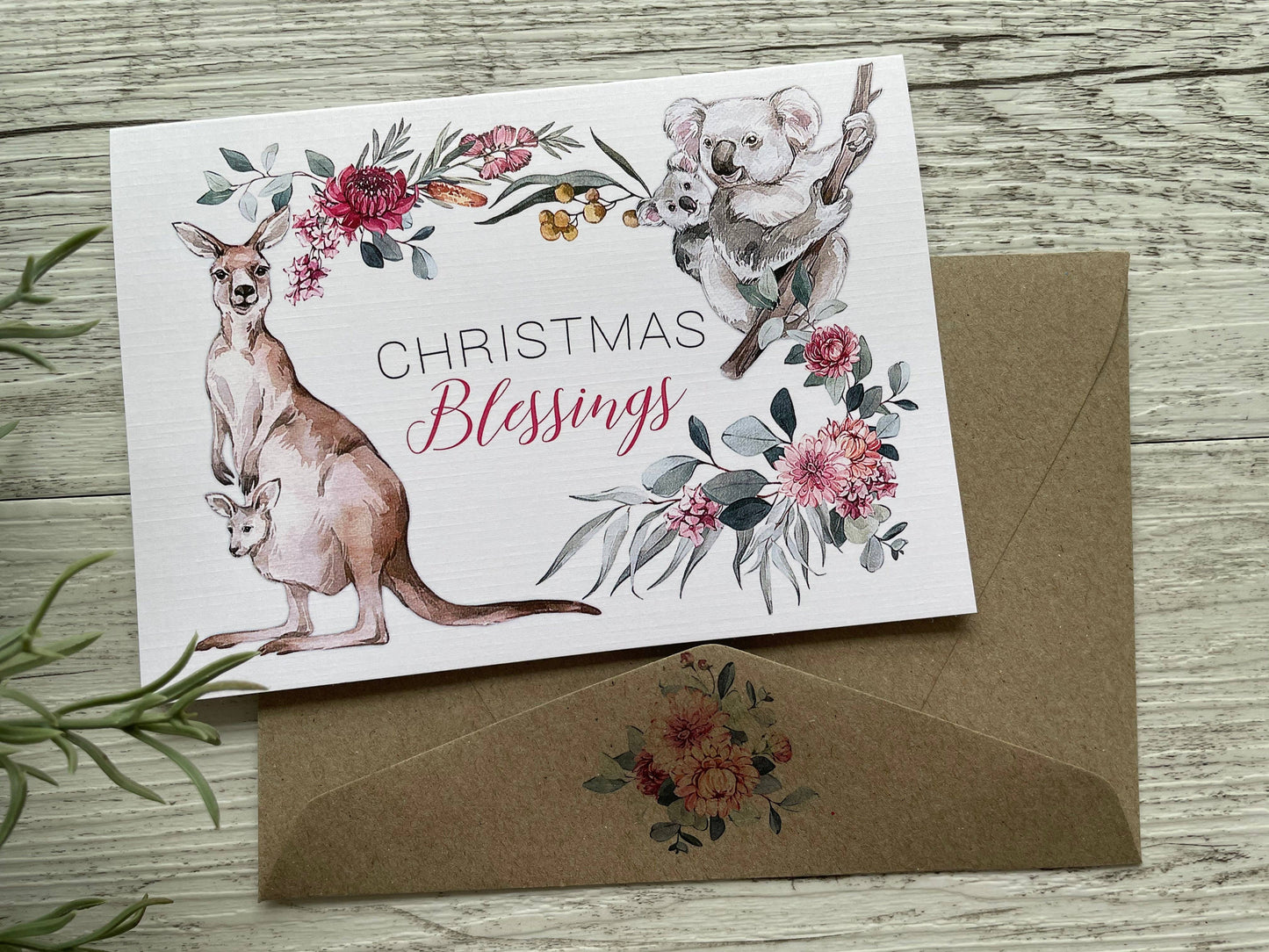 AUSTRALIAN Flora & Fauna Christmas Cards - Mini or Regular: Regular Card / Merry Christmas