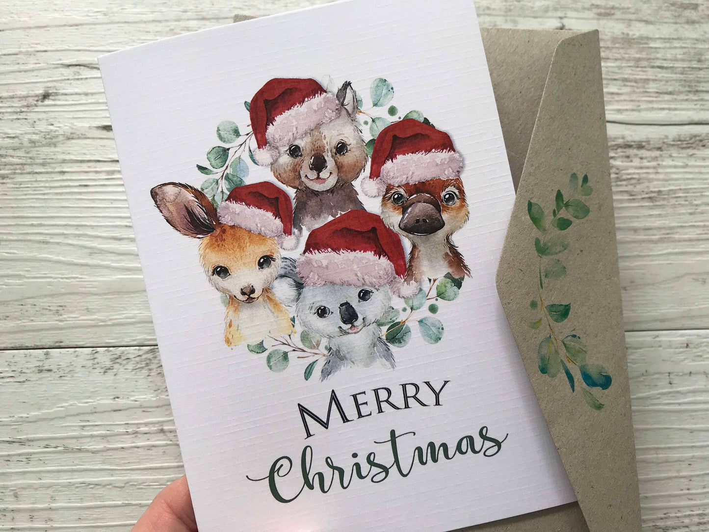 AUSTRALIAN ANIMALS CHRISTMAS Cards - Mini or Regular size: Regular