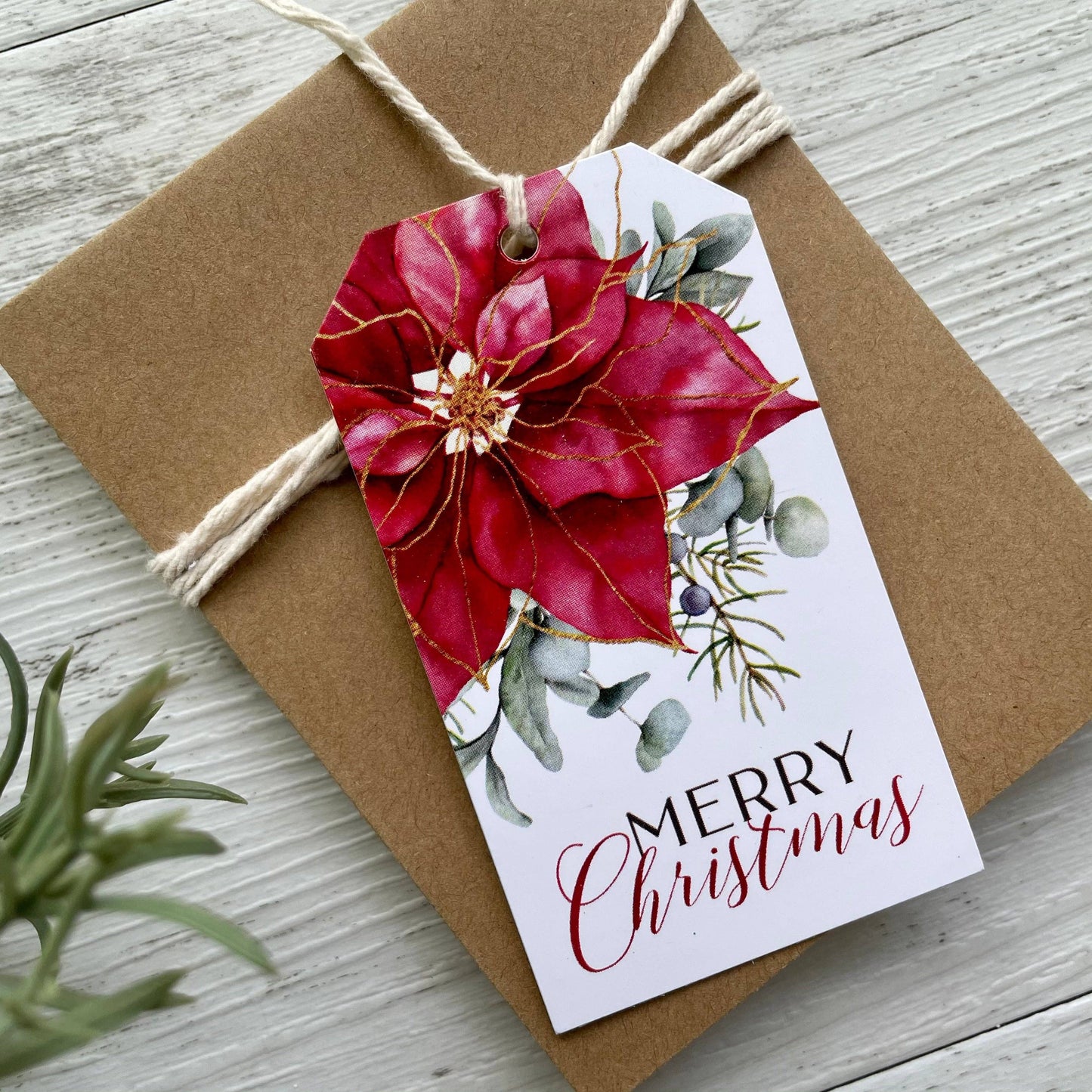 POINSETTIA CHRISTMAS gift tags
