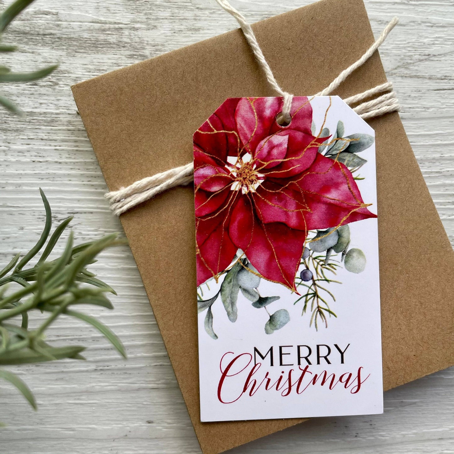 POINSETTIA CHRISTMAS gift tags