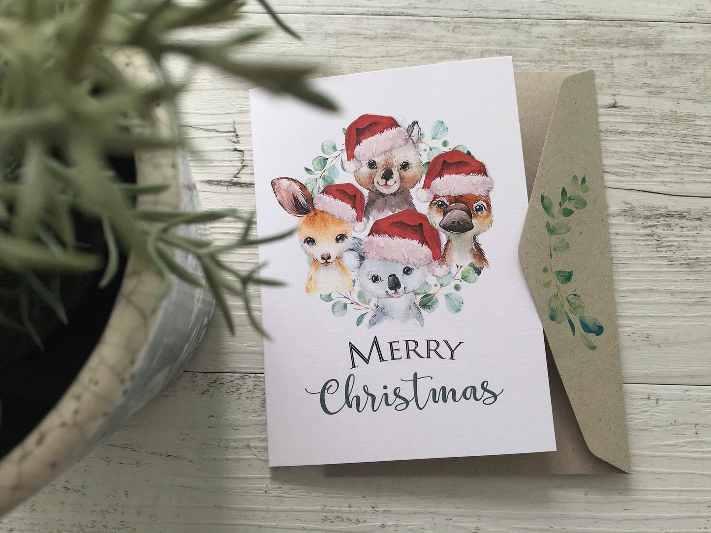 AUSTRALIAN ANIMALS CHRISTMAS Cards - Mini or Regular size: Regular