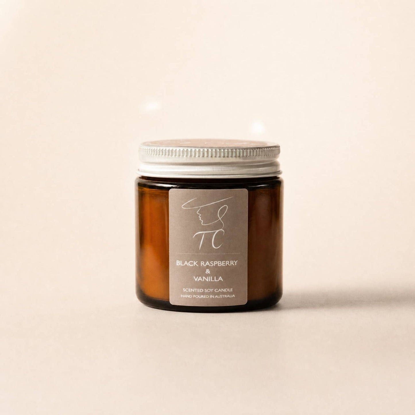 Black Raspberry & Vanilla Soy Candle, Amber Glass Jar: Large