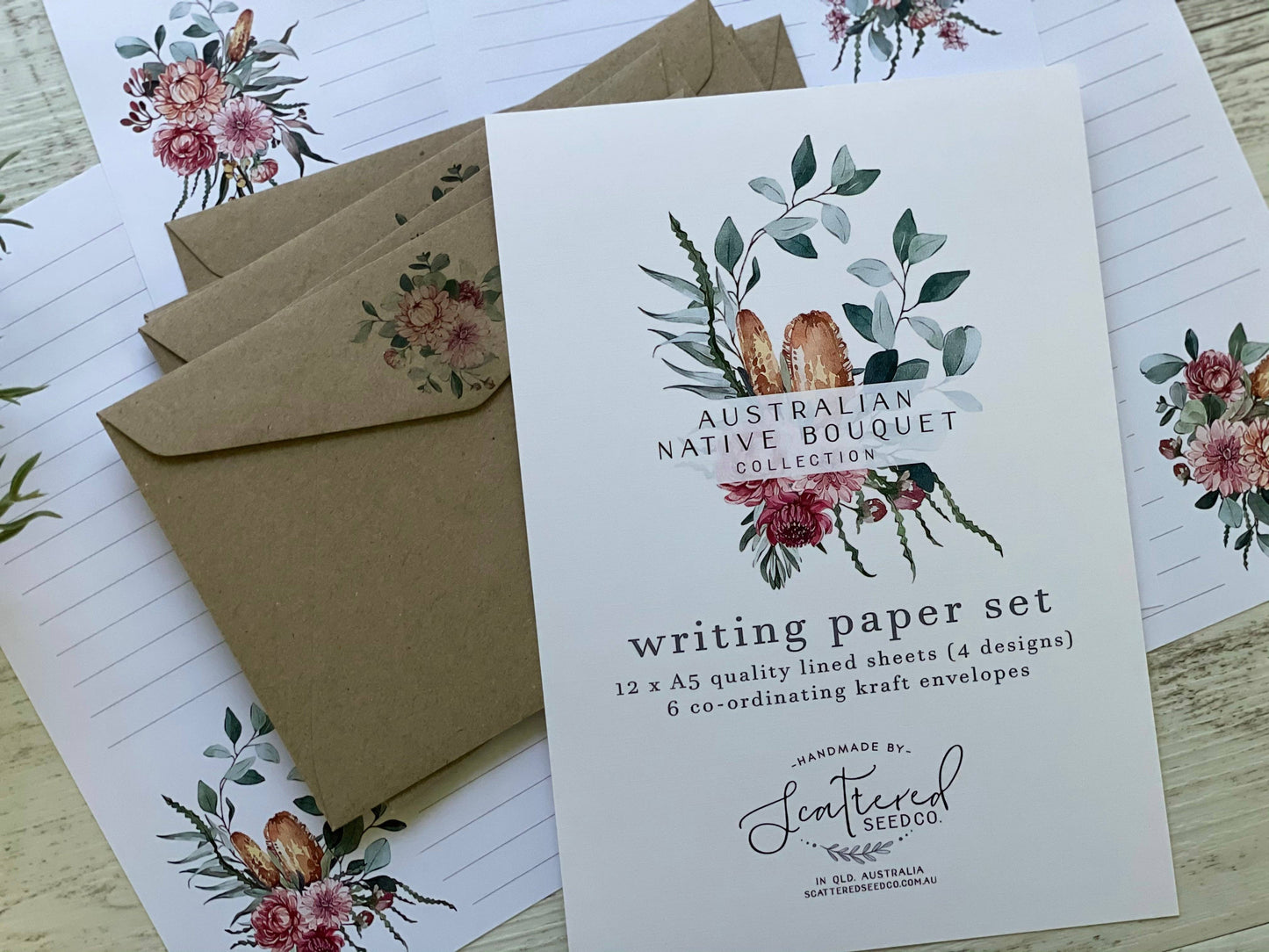 AUSTRALIAN NATIVE BOUQUET Letter Writing Paper Set