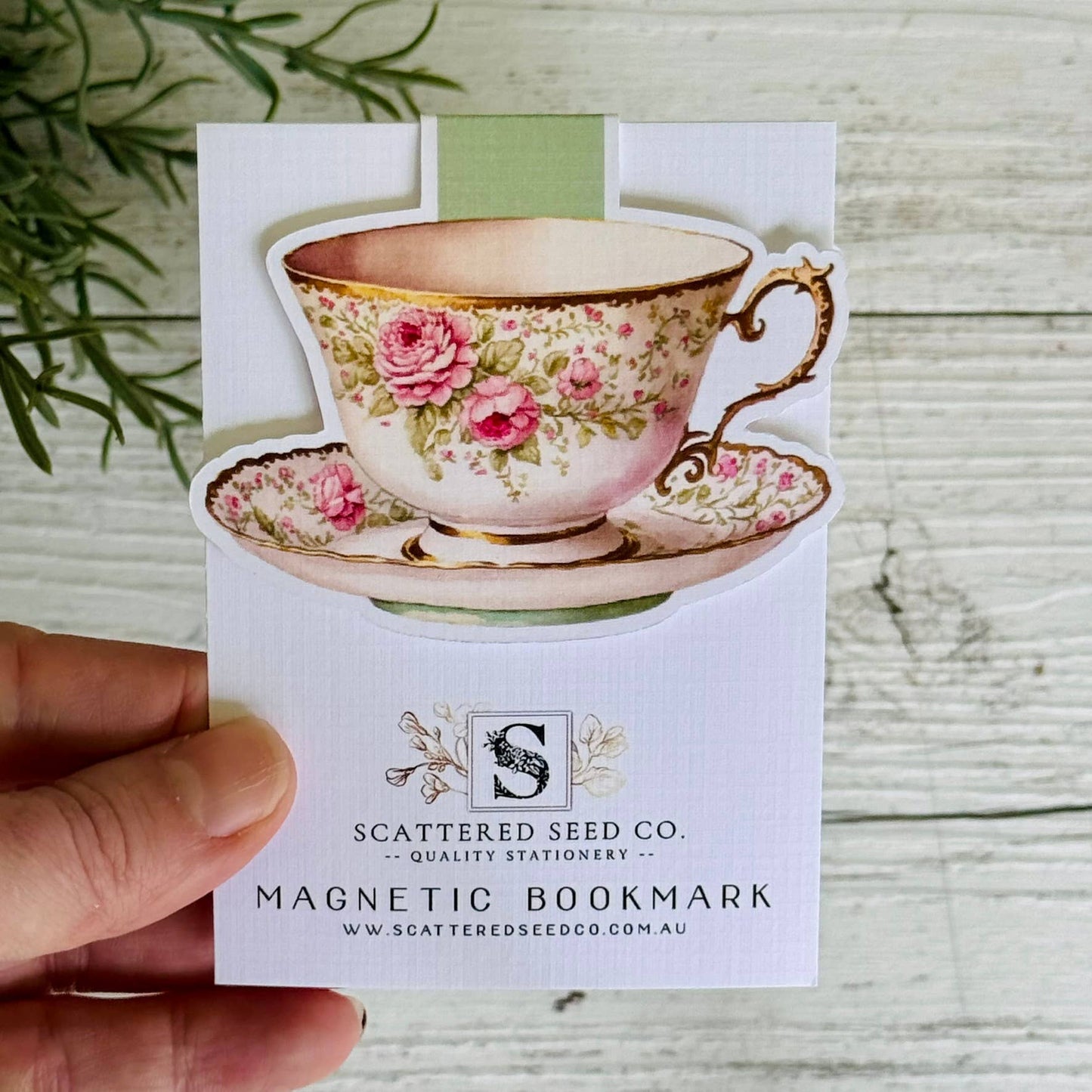 Vintage Teacup Magnetic Bookmark