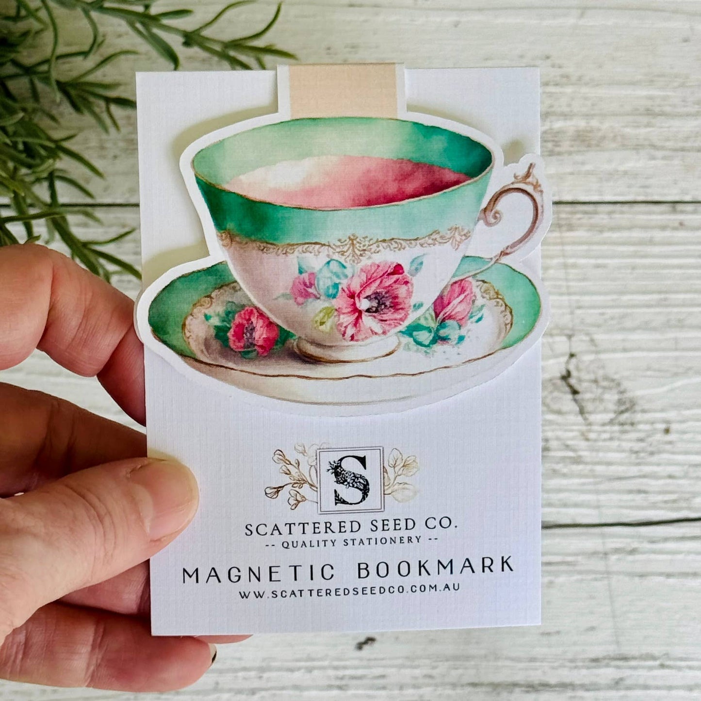 Vintage Teacup Magnetic Bookmark