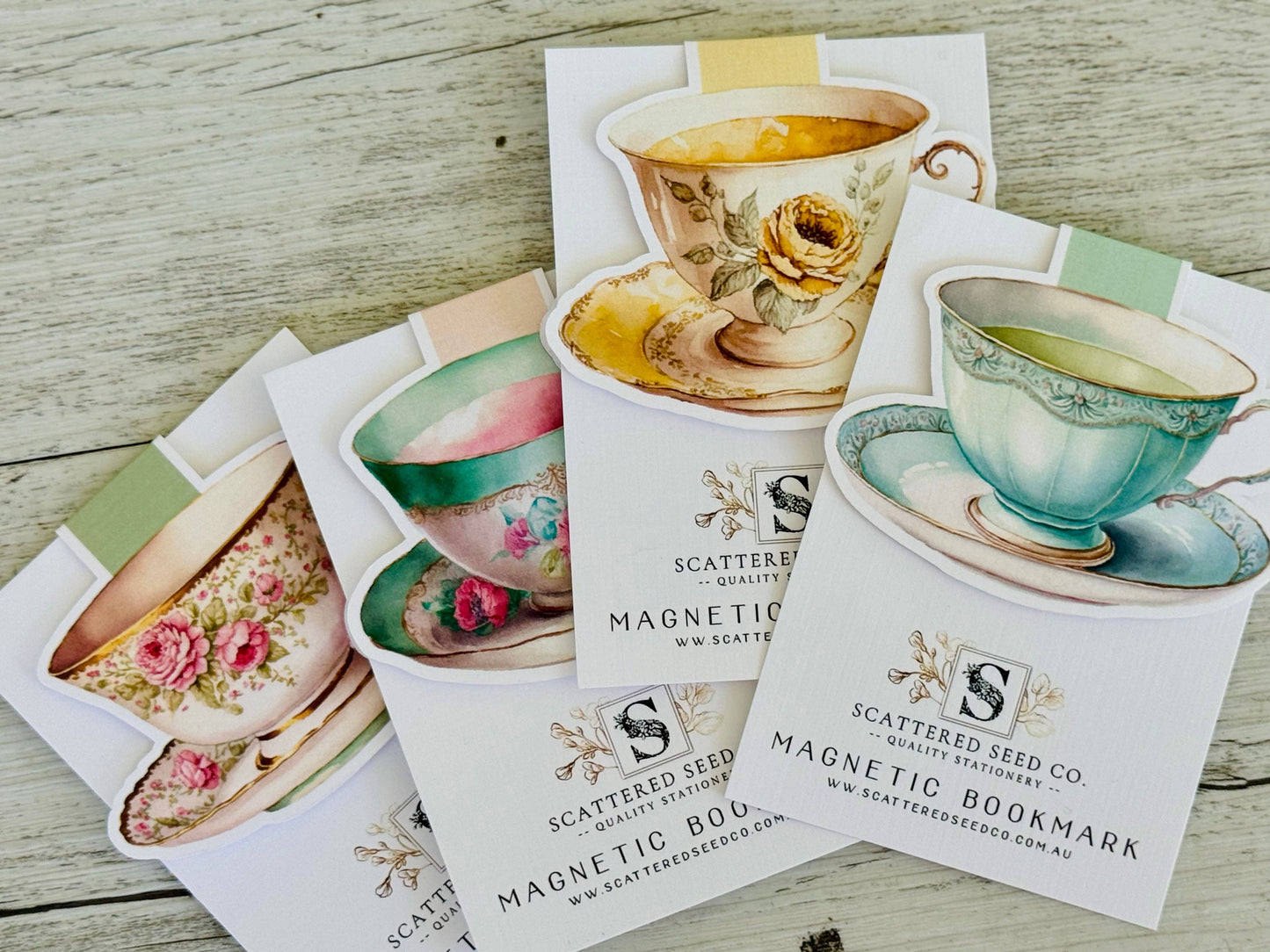 Vintage Teacup Magnetic Bookmark