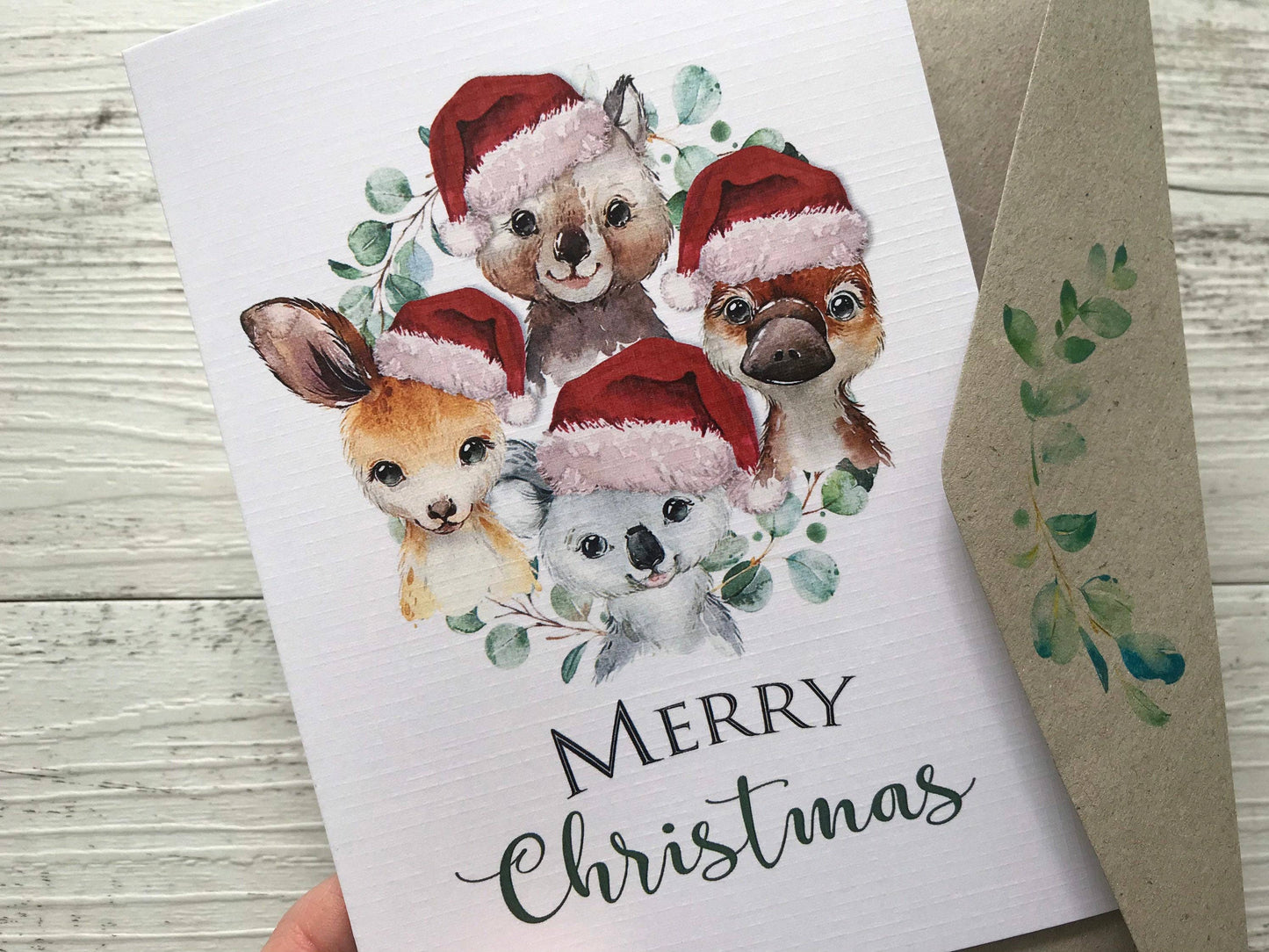 AUSTRALIAN ANIMALS CHRISTMAS Cards - Mini or Regular size: Regular