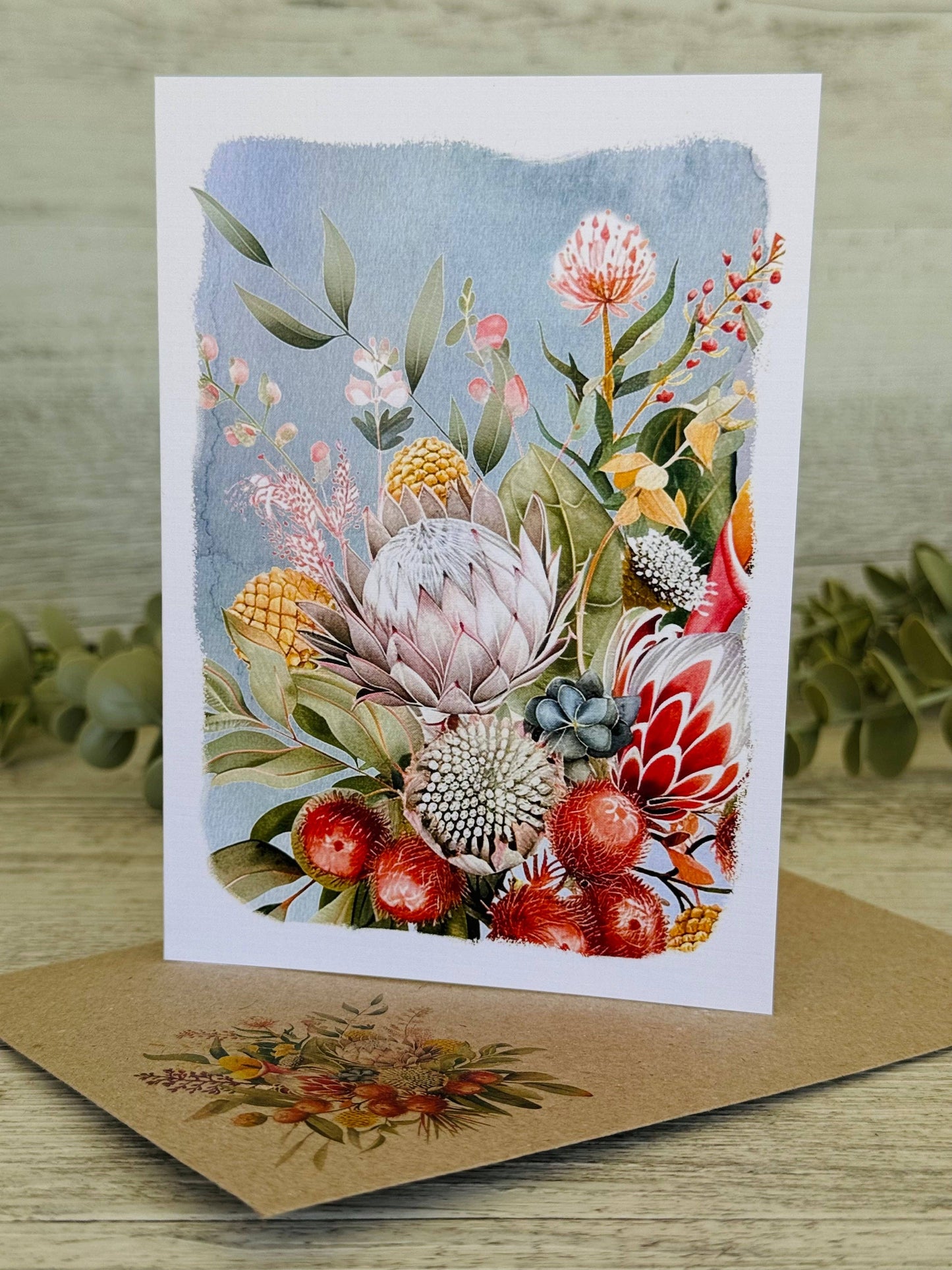 AUSTRALIAN FLORALS with borders Blank cards set of 4: All 4 cards please