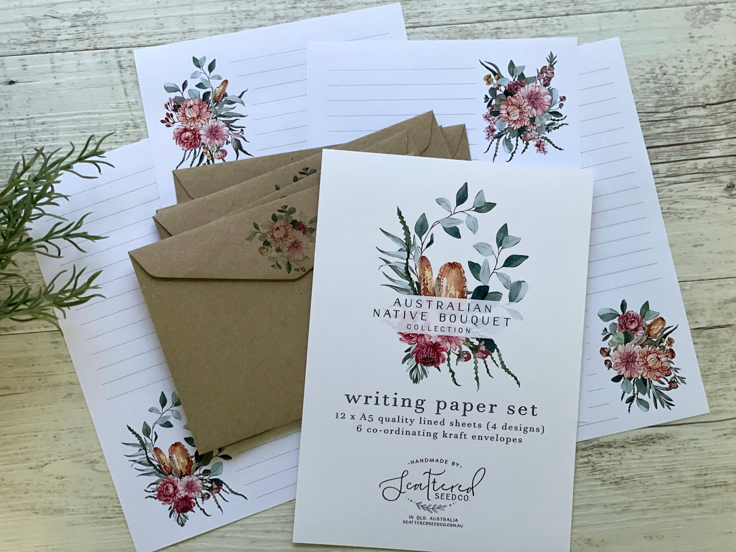 AUSTRALIAN NATIVE BOUQUET Letter Writing Paper Set