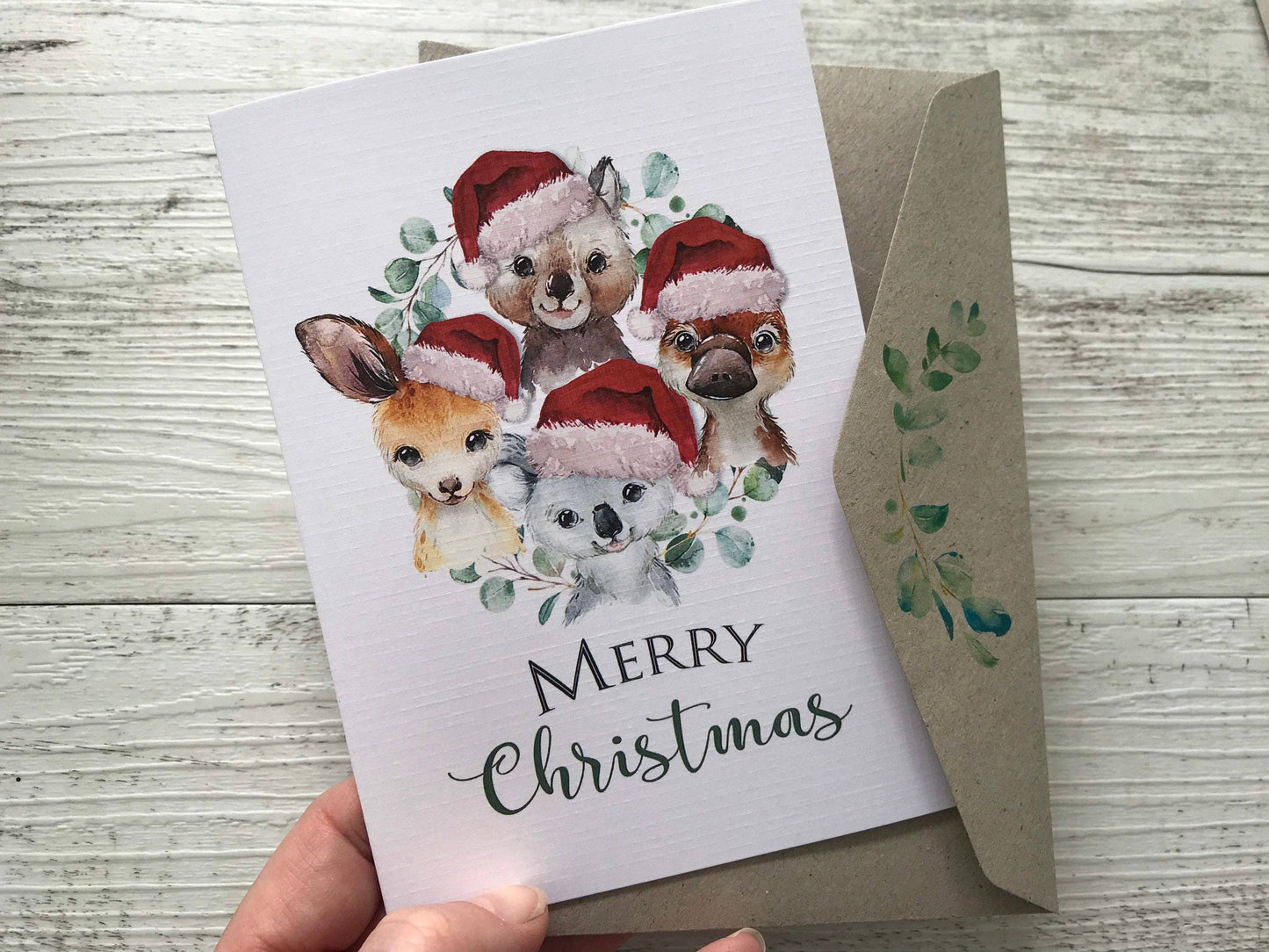 AUSTRALIAN ANIMALS CHRISTMAS Cards - Mini or Regular size: Regular