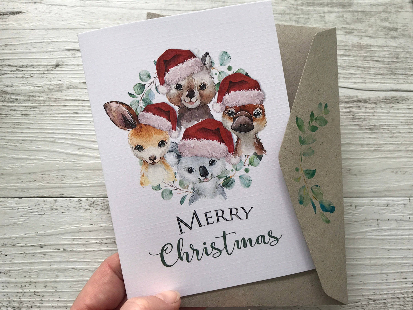 AUSTRALIAN ANIMALS CHRISTMAS Cards - Mini or Regular size: Regular
