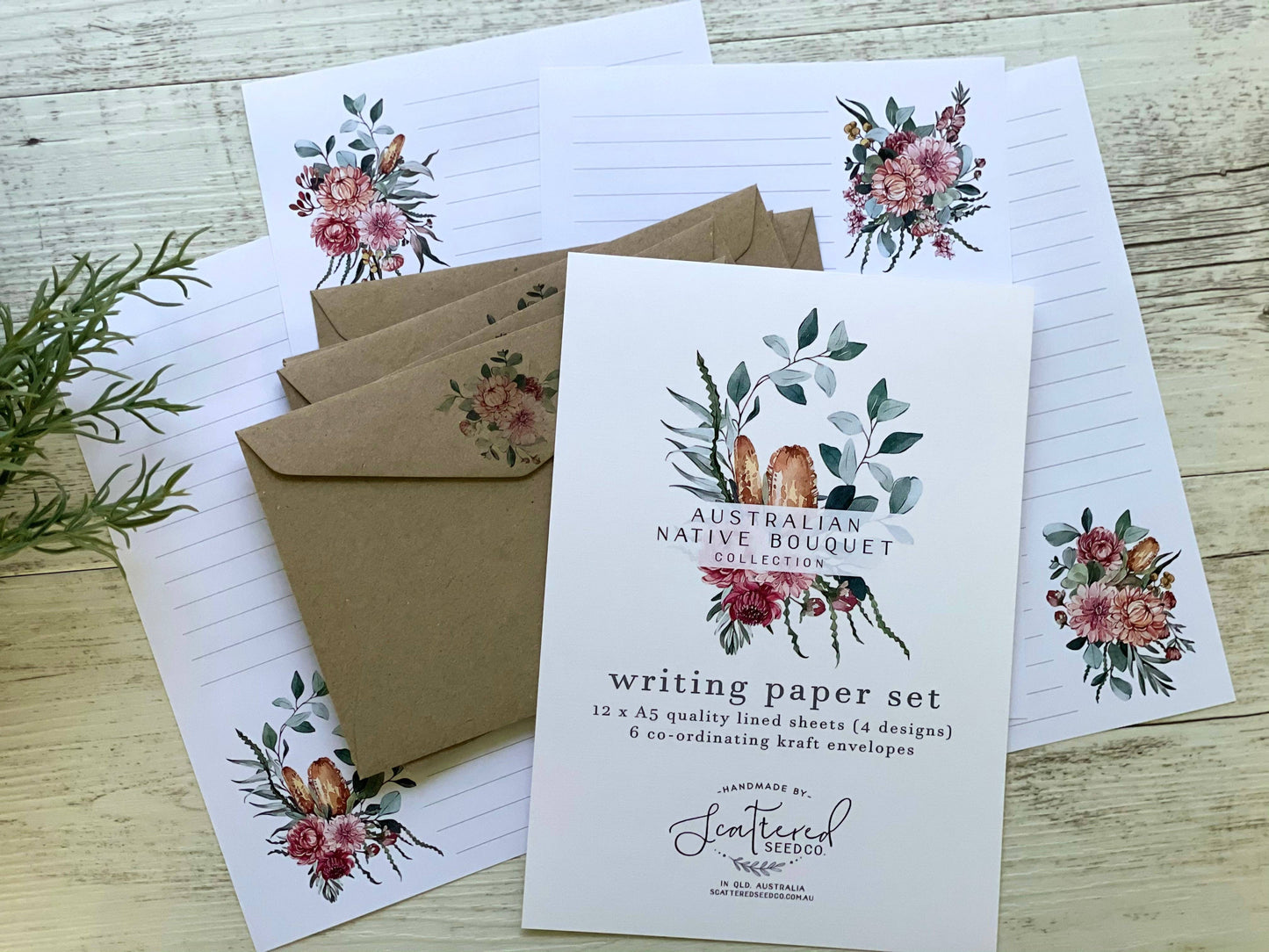 AUSTRALIAN NATIVE BOUQUET Letter Writing Paper Set