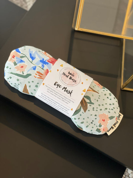 Sky Blue Floral Eye Mask